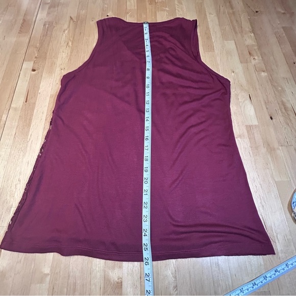 Talbots Maroon Lace Front Tank Top - Picture 8 of 8